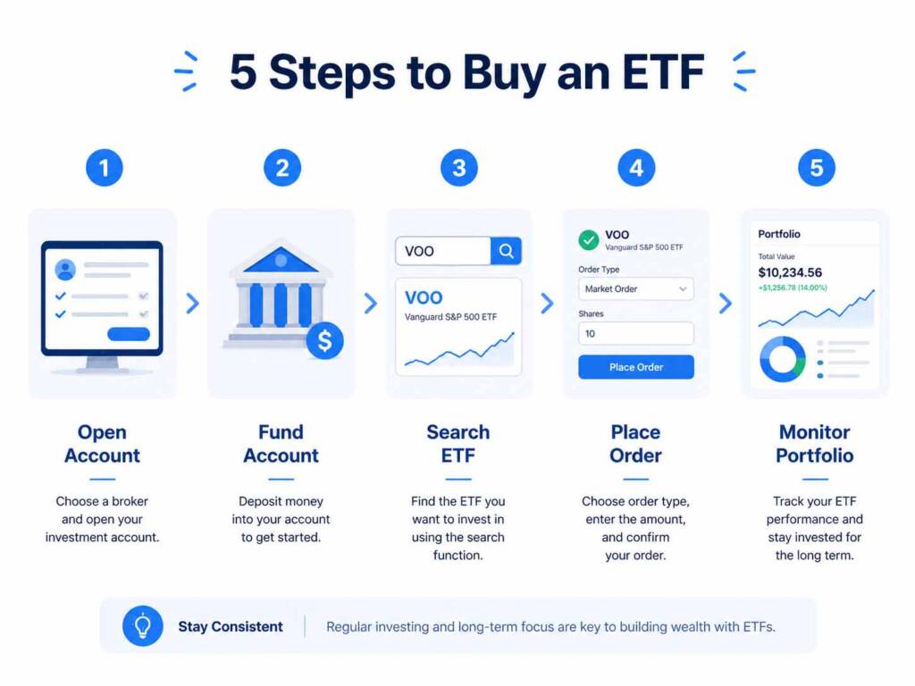 Step-by-step process of how ETF investing works for beginners