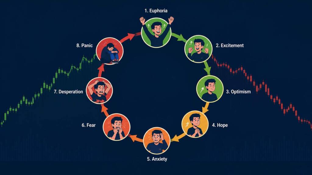 Investor emotion cycle chart showing fear and greed