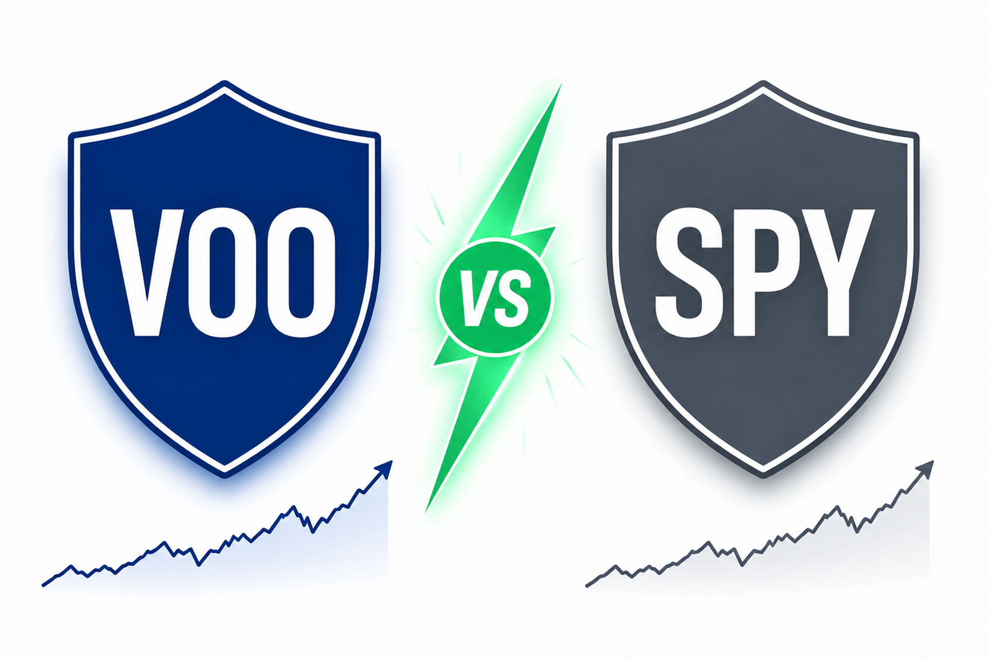VOO vs SPY 2026 comparison showing S&P 500 ETF expense ratio, AUM, and performance for long-term investors