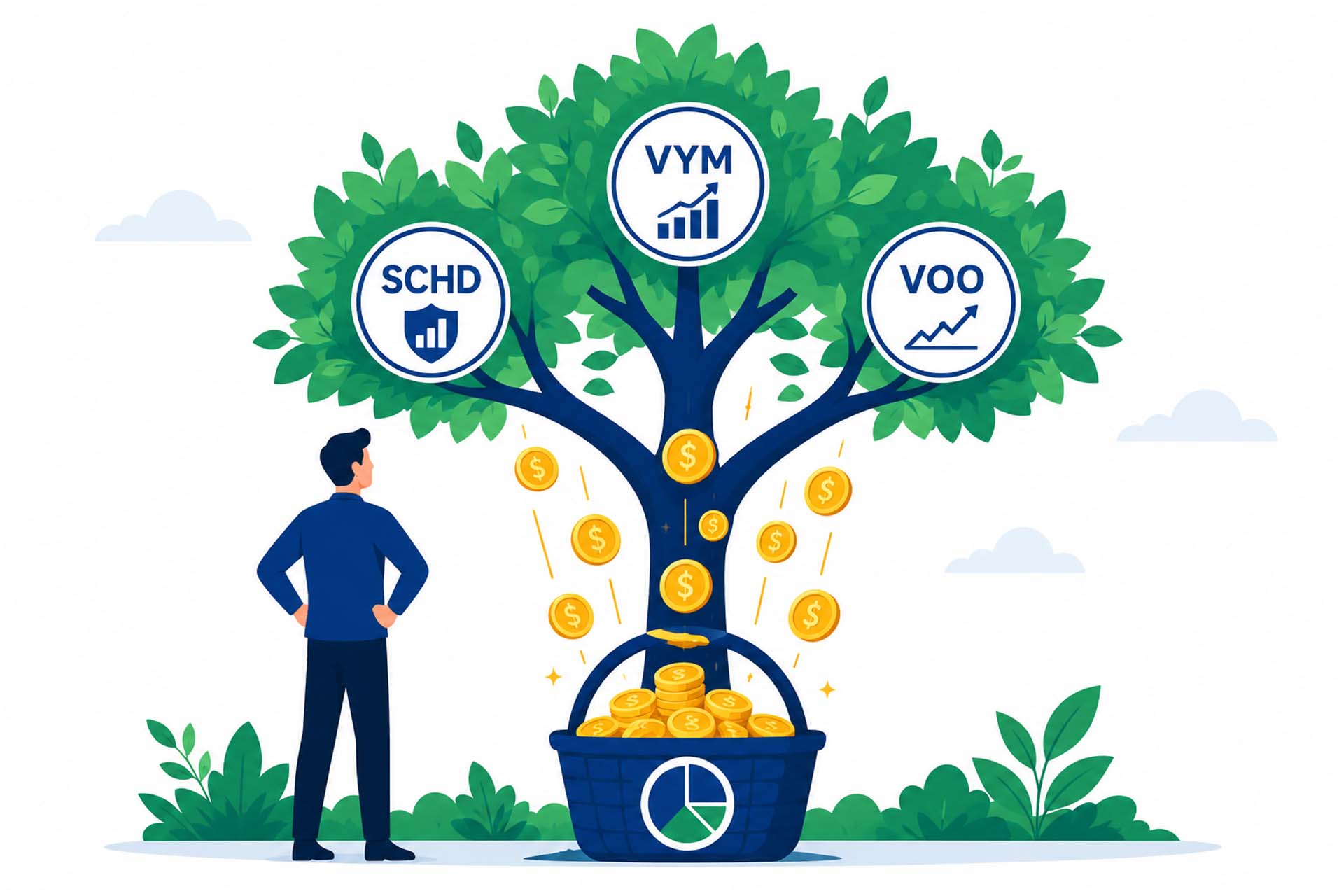 Step-by-step visual guide on how to build a dividend portfolio in 2026 with ETFs and passive income strategy