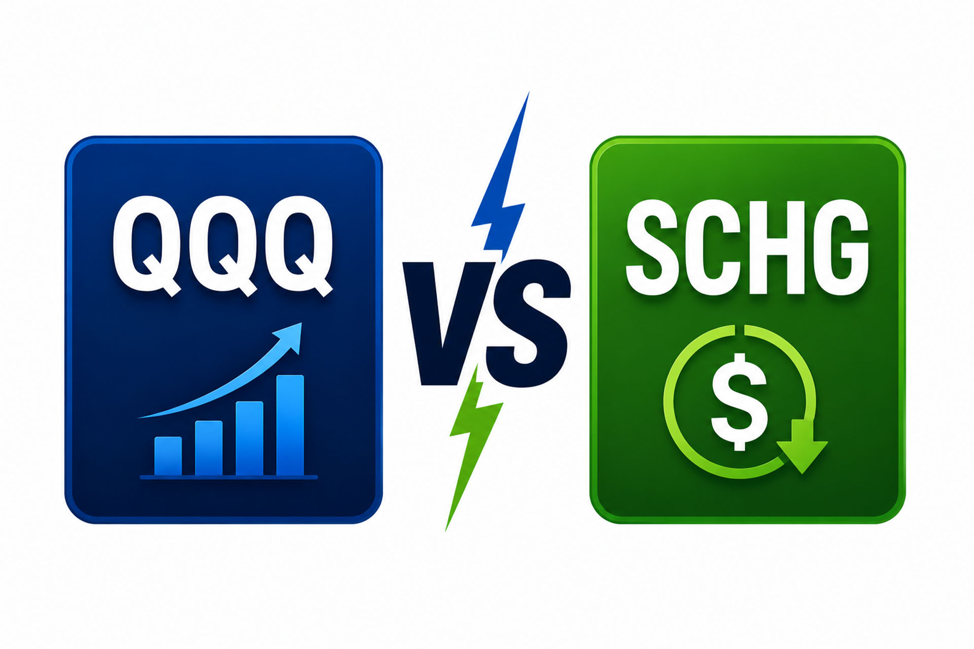 QQQ vs SCHG 2026 comparison — best tech growth ETF for long-term investors showing performance, expense ratio, and holdings difference