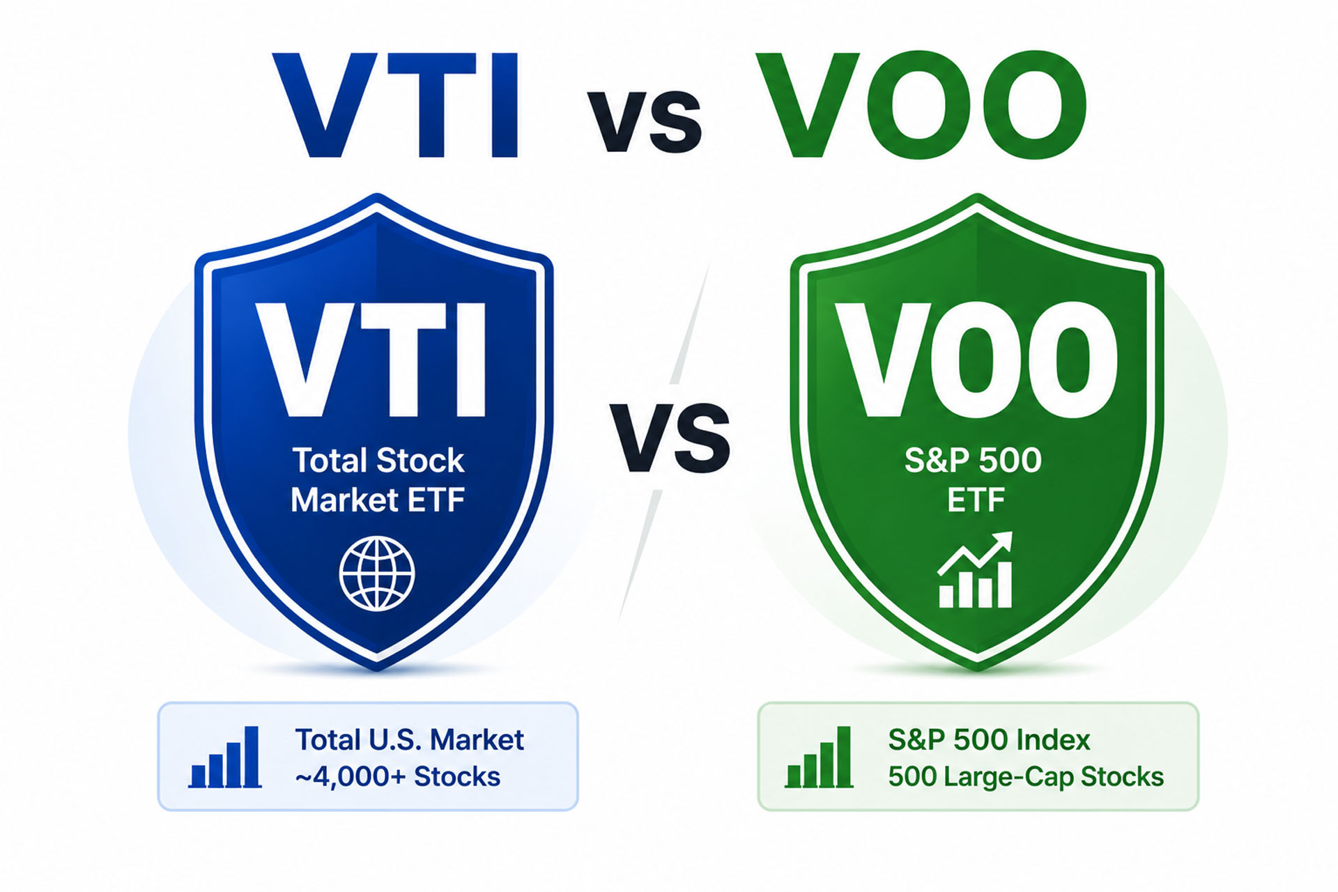 VTI vs VOO Vanguard ETF comparison for buy-and-hold investors in 2026