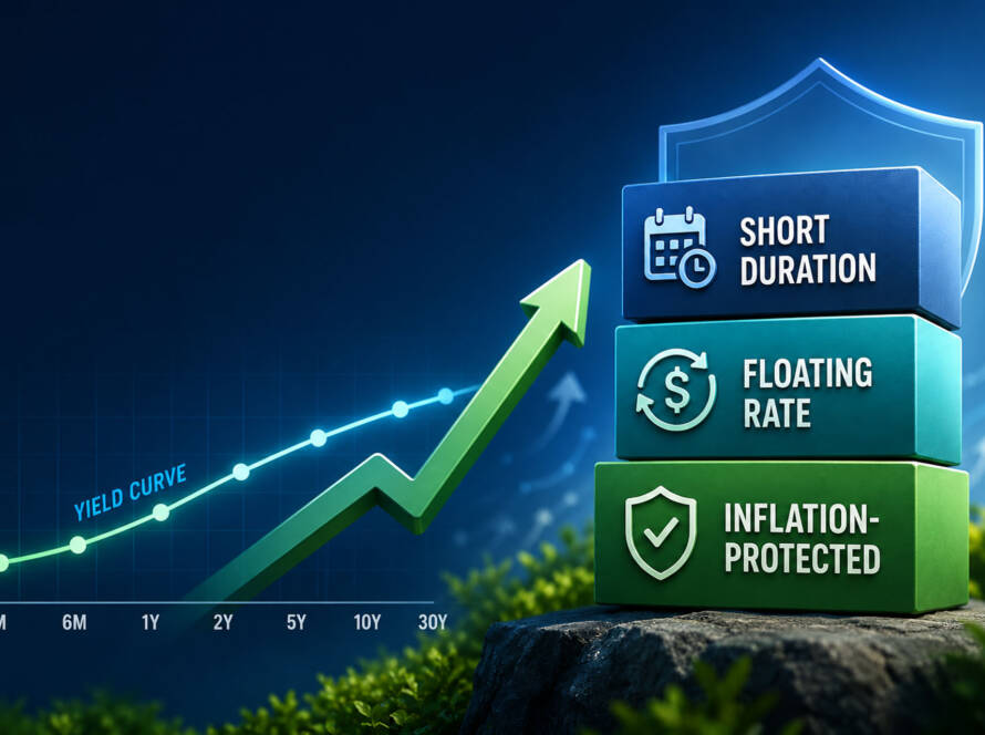 Best ETFs for rising interest rates in 2026 concept with upward rate arrow and defensive fund tiers