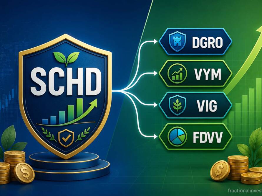 Best alternatives to SCHD ETF 2026 dividend ETF comparison thumbnail with blue and green split design